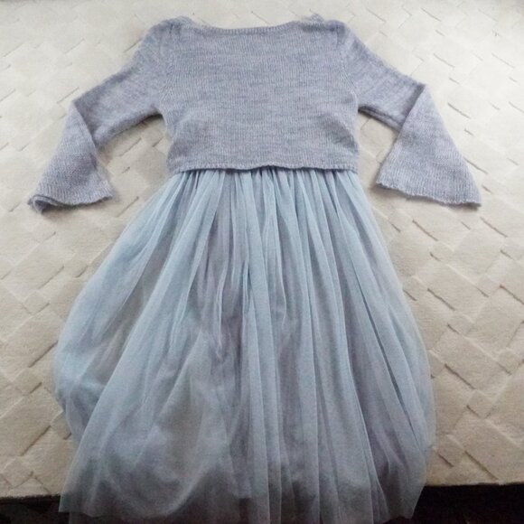 Anthropologie Maeve Sweater Tulle Pale Blue Midi Dress Womens Extra Large - Picture 12 of 13